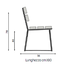 Panchina Siena Classic In Plastica Riciclata - disegno tecnico