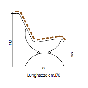 Panchina Viareggio - disegno tecnico