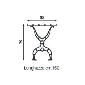 Tavolo Francescano - disegno tecnico