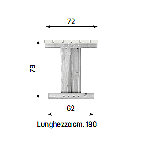 Tavolo Perugia - disegno tecnico