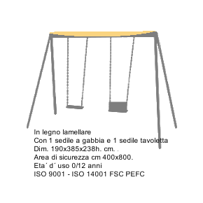 Gioco Altalena Balestra TG - disegno tecnico