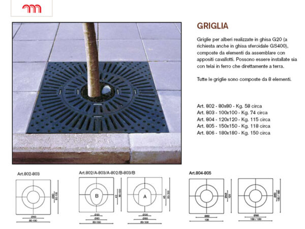 Griglia Di Protezione Aiuola Alberi E Piante 803 - Art. 803