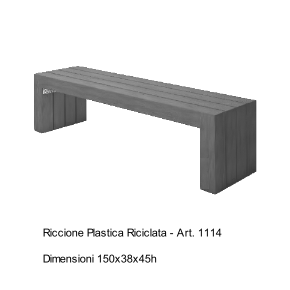 Panchetto Riccione In Plastica Riciclata - disegno tecnico