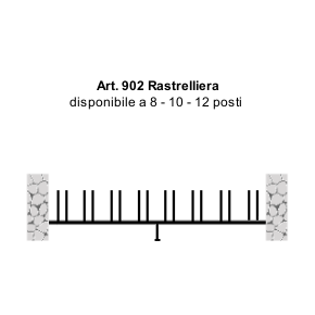 Rastrelliera Per Biciclette 902 - disegno tecnico