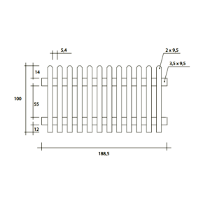 Staccionata Recinzione Giardino Modificata - disegno tecnico