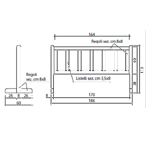 Transenna Capalbio Verticale - disegno tecnico