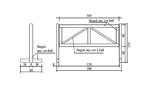 Transenna Capalbio Modificata - disegno tecnico